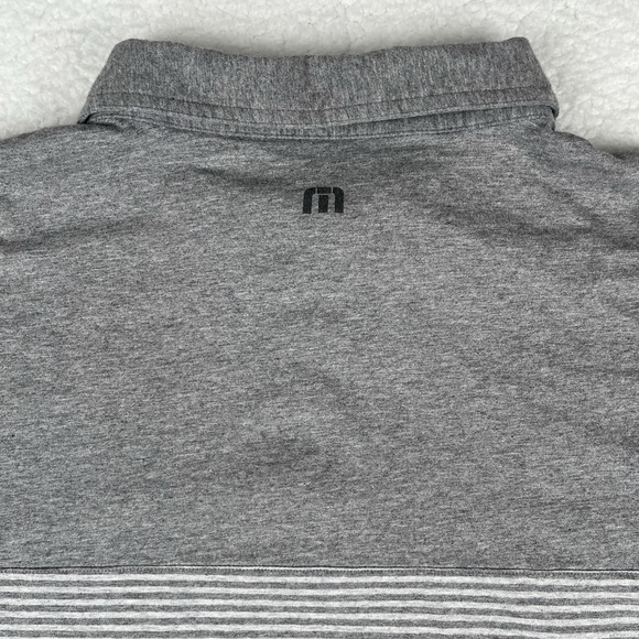 TRAVIS MATHEW Polo Shirt Men 2XL Gray Cotton Modal Stretch Golf Performance Logo - Picture 9 of 11